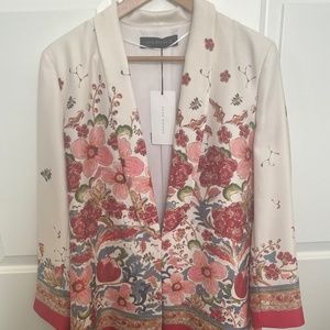 Floral satin crepe blazer NWT